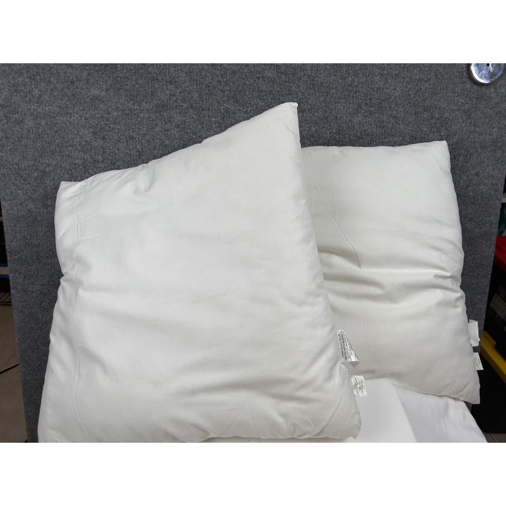 2 Pottery Barn 24x24 Pillow Inserts Set 2 White Cotton Shell 1862199 EUC